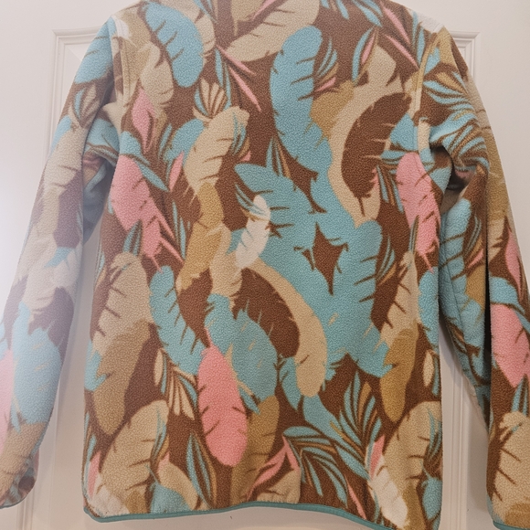 Patagonia Blue, Brown & Yellow Feather-Print Snap-T Fleece - Picture 3 of 3